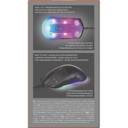 Souris SteelSeries sans fil 18000 DPI RGB