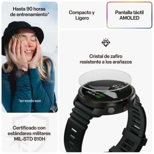 Smartwatch POLAR Grit X2 Bluetooth GPS Dual biosensores pantalla AMOLED mapas a color