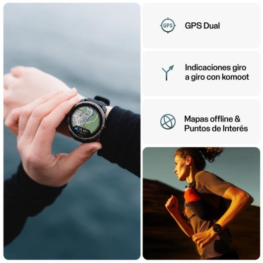 Smartwatch POLAR Grit X2 Bluetooth GPS Dual biosensores pantalla AMOLED mapas a color