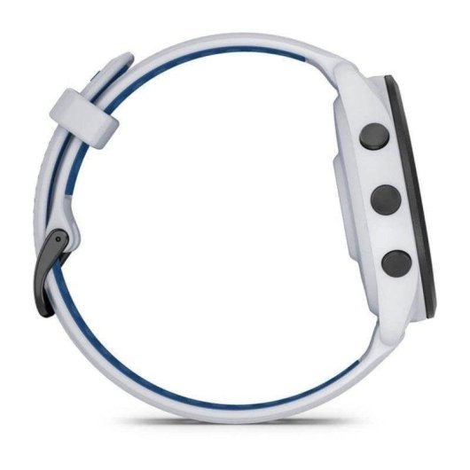 Garmin Forerunner 265 46mm Bisel negro con carcasa en blanco y correa de silicona en blanco/azul