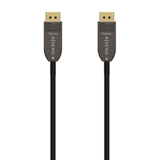 Cabo DisplayPort AISENS A155-0610 1.4 8K 50m Híbrido Fibra Óptica+Cobre Preto
