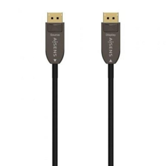 Cabo DisplayPort AISENS A155-0610 1.4 8K 50m Híbrido Fibra Óptica+Cobre Preto