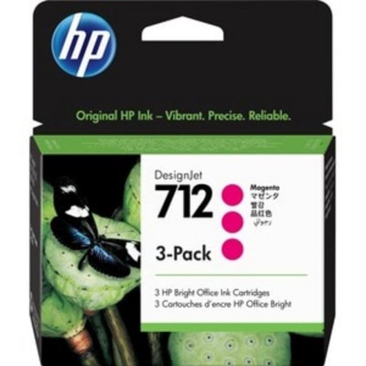 Cartucho de Tinta HP DesignJet 712 Magenta 29ml Pack 3 Desempenho Padrão