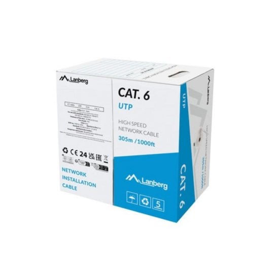 Cable de red Lanberg LCU6-15CC-0305-S Cat6 U/UTP 305m Gris