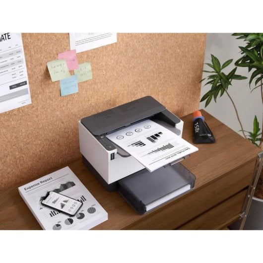 Contenedor de residuos HP para impresoras LaserJet Flow M577 y PageWide Enterprise 556/586/E58650, negro y gris, 280x158