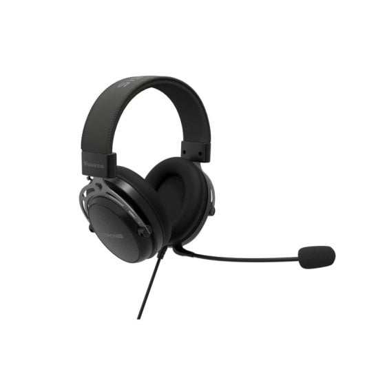 Auriculares Genesis con cable, transductores 53mm, micrófono desmontable, color negro