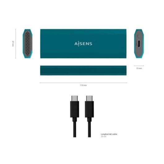 Caixa Externa M.2 AISENS ASM2-019BLU SATA/NVMe 10Gbps USB-C Azul