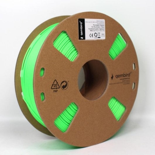 Filamento 3D Gembird 3DP-PLA1.75-01-FG PLA 1,75 mm 1,4 kg Verde Fluorescente Alta Precisión