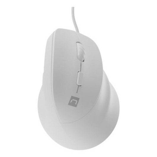 Ratón NATEC con cable 12800 DPI vertical mano derecha LED RGB 6 botones blanco