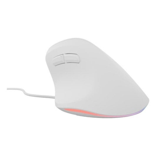 Ratón NATEC con cable 12800 DPI vertical mano derecha LED RGB 6 botones blanco