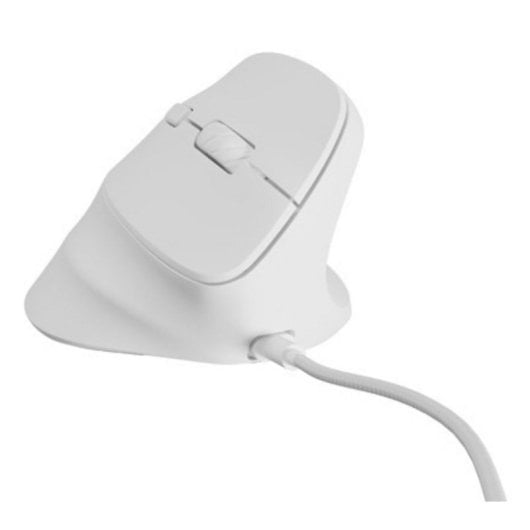 Ratón NATEC con cable 12800 DPI vertical mano derecha LED RGB 6 botones blanco
