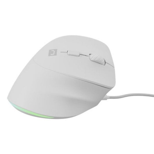 Ratón NATEC con cable 12800 DPI vertical mano derecha LED RGB 6 botones blanco