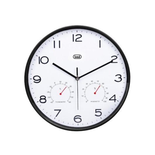 Reloj despertador Trevi OM 3510 T analógico negro termómetro batería AA 300 mm