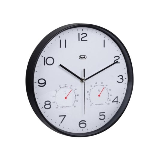 Reloj despertador Trevi OM 3510 T analógico negro termómetro batería AA 300 mm