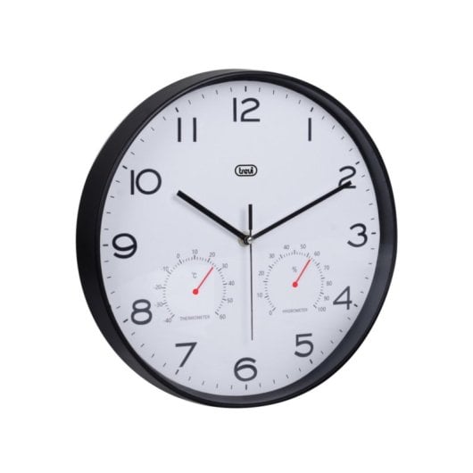 Reloj despertador Trevi OM 3510 T analógico negro termómetro batería AA 300 mm