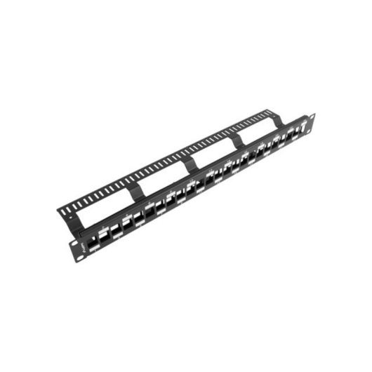 Panel de Parcheo Lanberg PPKS-1224-B 1U 24 Puertos Metálico Rack 19'' Negro