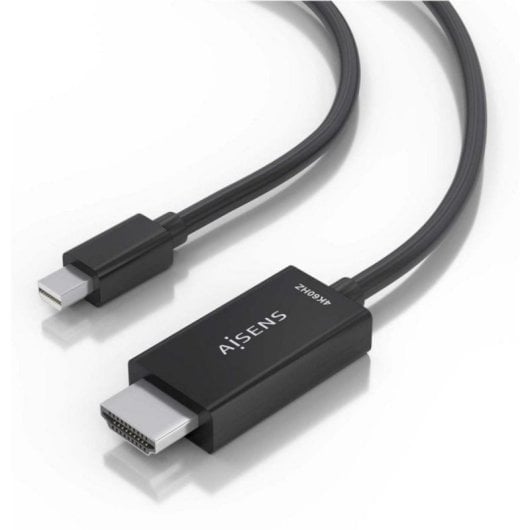Cable conversor AISENS A125-0885 Mini DisplayPort a HDMI 4K 60Hz 0.6m Negro cobre alta calidad
