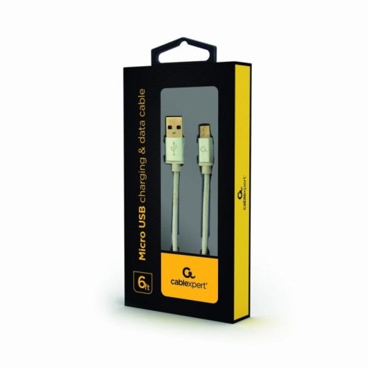 Cabo Micro-USB 2.0 Gembird CCB-MUSB2B-AMBM-6-S 1,8m com Contactos Dourados