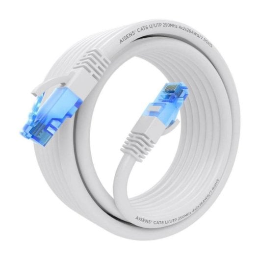 Cable de red AISENS A135-0823 RJ45 Cat.6 UTP AWG26 CCA 4m Blanco 1000Mbps