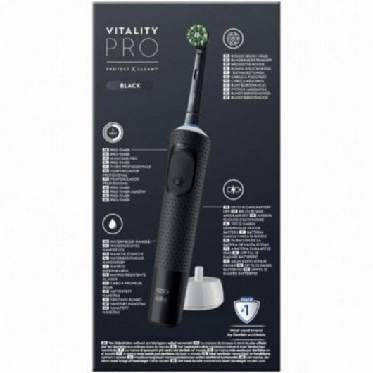 Cepillo Dental Braun Oral-B Vitality Pro Negro 3 Modos Temporizador Batería Larga Duración