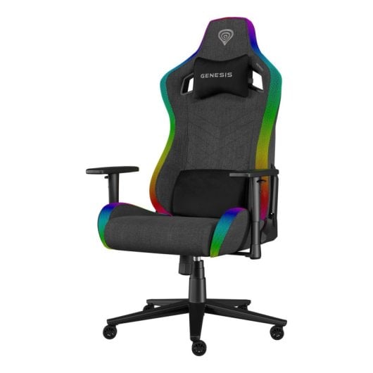 Silla gaming Genesis Trit 660 RGB ergonómica, 150kg, tela transpirable, retroiluminación y ajustes avanzados