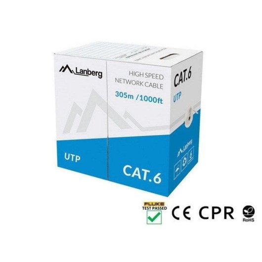 Netzwerkkabel Lanberg LCF6-11CU-0305-S Cat6 305m F/UTP Kupfer Grau CPR Fluke