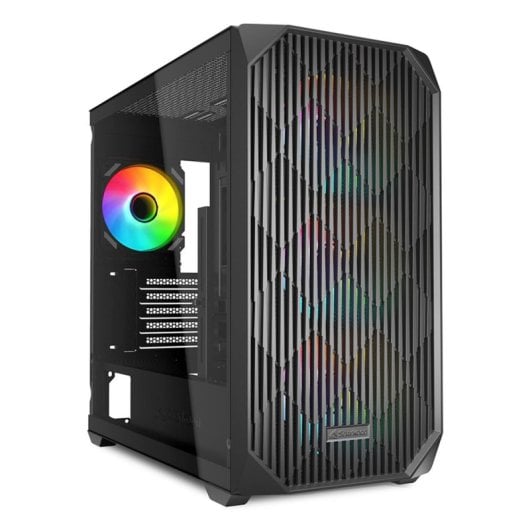 Caja Micro ATX Sharkoon MK3 RGB Cristal Templado 4 Ventiladores USB-C Negra