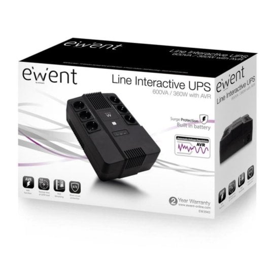 USV Ewent EW3945 600VA 360W Line-Interactive AVR USV Ewent EW3945 600VA 360W Line-Interactive AVR