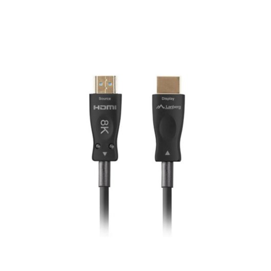 Cable HDMI Lanberg CA-HDMI-30FB-0500-BK 50m 48Gbit/s 2.1 Contactos Oro Negro