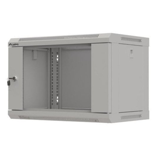 Bastidor de pared Lanberg WF03-5306-10S 6U 60kg Bloqueo teclado Rieles rack Gris