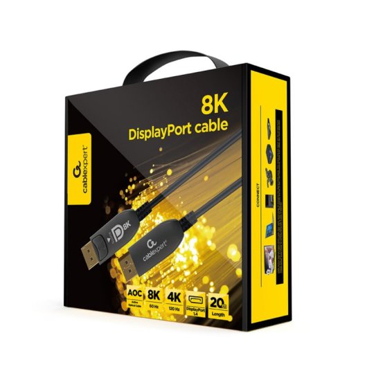 Cable DisplayPort Gembird CC-DP8K-AOC-20M 20m 8K 60Hz Fibra Óptica Metálico Oro