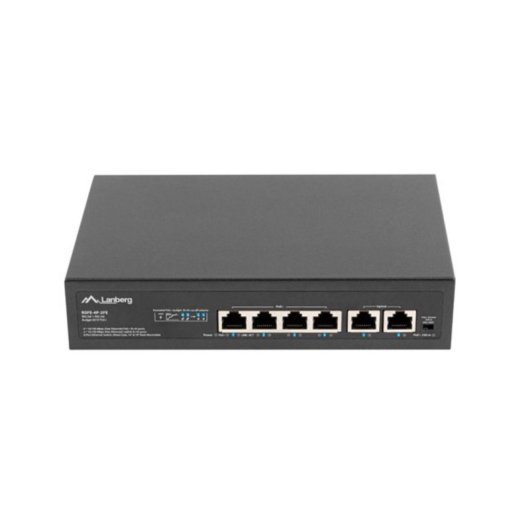 Switch Lanberg RSFE-4P-2FE-60 Fast Ethernet 6 Puertos PoE Montaje en Rack 1U No Administrado