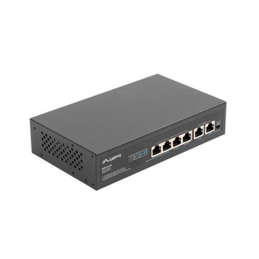 Switch Lanberg RSFE-4P-2FE-60 Fast Ethernet 6 Puertos PoE Montaje en Rack 1U No Administrado