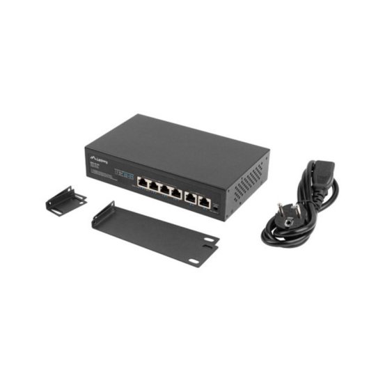 Switch Lanberg RSFE-4P-2FE-60 Fast Ethernet 6 Puertos PoE Montaje en Rack 1U No Administrado