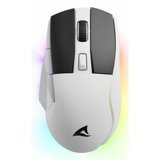 Ratón Sharkoon inalámbrico 6400 DPI RGB base carga dual modo PTFE PBT SGM50W