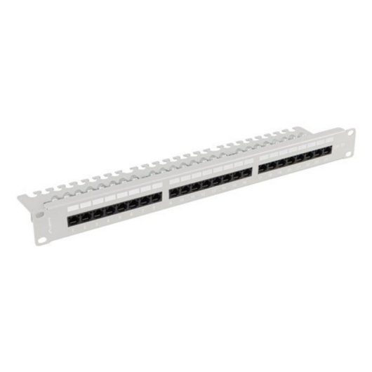 Panel de parcheo Lanberg PPUA-1124-S Cat6a 24 puertos 1U acero gris 0,2dB