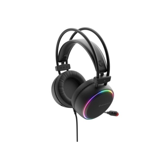 Auriculares Genesis con cable, micrófono, drivers 50 mm, iluminación RGB y color negro
