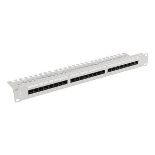 Patch Panel Lanberg PPU6-1124-S Cat6 1U Cinza Aço 0,2 dB Patch Panel Lanberg PPU6-1124-S Cat6 1U Cinza Aço 0,2 dB