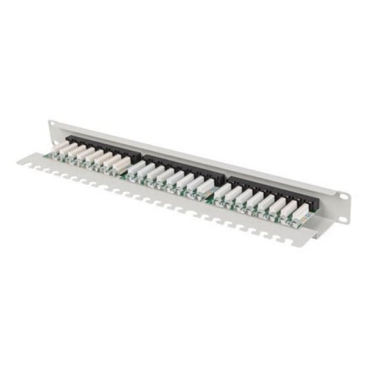 Patch Panel Lanberg PPU6-1124-S Cat6 1U Cinza Aço 0,2 dB Patch Panel Lanberg PPU6-1124-S Cat6 1U Cinza Aço 0,2 dB