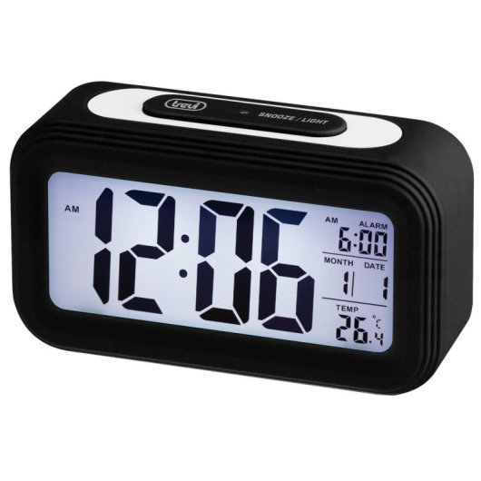 Trevi SLD 3068 S Réveil Digital Noir LCD avec Fonctionnalités Avancées