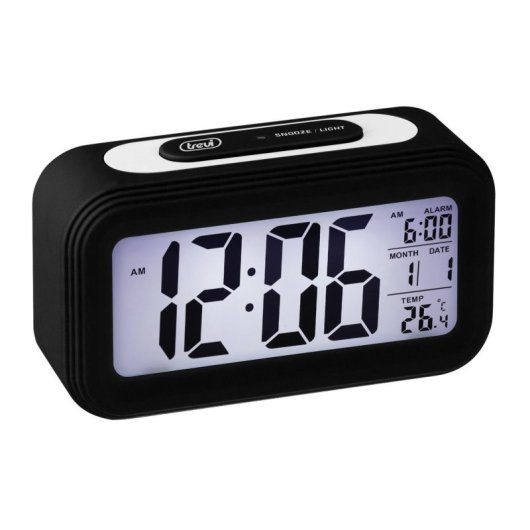 Trevi SLD 3068 S Réveil Digital Noir LCD avec Fonctionnalités Avancées