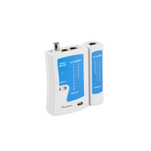 Comprobador de cables Lanberg NT-0401 RJ-11 RJ-12 RJ-45 250m Azul Blanco 9V
