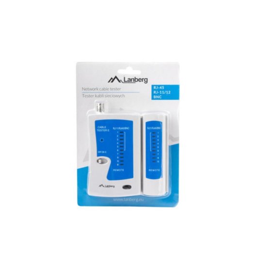 Comprobador de cables Lanberg NT-0401 RJ-11 RJ-12 RJ-45 250m Azul Blanco 9V