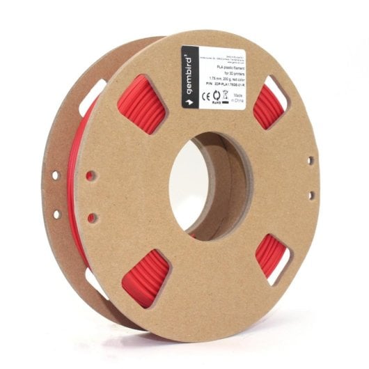Filamento PLA Gembird 3DP-PLA1.75GE-01-R 1.75mm Rojo 330g alta precisión
