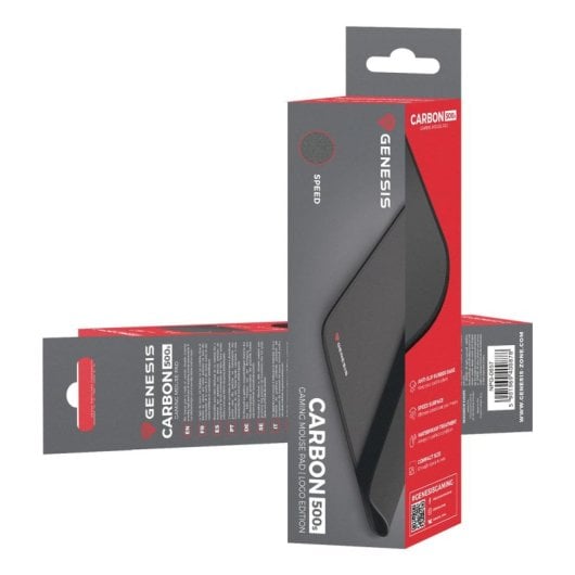 Mauspad Genesis Control 500 S Logo Schwarz Monochrom Gaming Mauspad Genesis Control 500 S Logo Schwarz Monochrom Gaming Mauspad