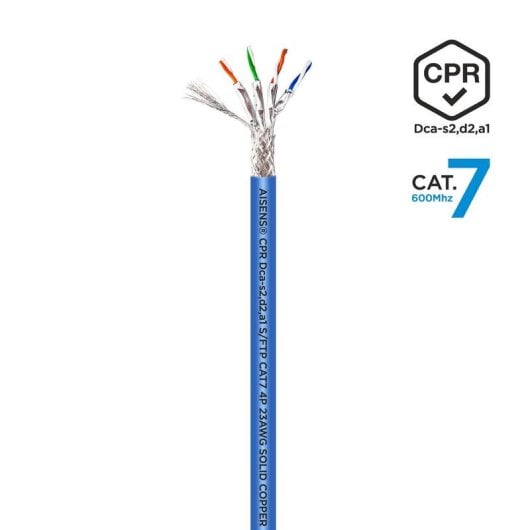 Câble réseau Aisens Cat.7 S/FTP 500m OFC Bleu LSZH