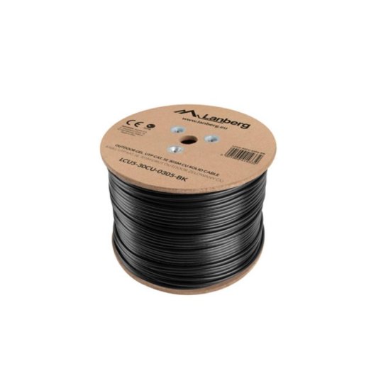 Cavo Lanberg LCU5-30CU-0305-BK Cat5e U/UTP 305m Nero Cavo Lanberg LCU5-30CU-0305-BK Cat5e U/UTP 305m Nero