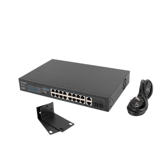Switch Lanberg RSFE-16P-2C-150 18 Puertos Gigabit PoE Rack 1U No Administrado