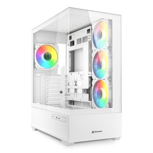 Torre Sharkoon AK6 RGB ATX 4x Ventiladores 9 Slots lateral cristal USB-C Blanco