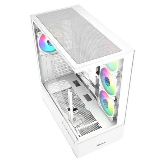 Torre Sharkoon AK6 RGB ATX 4x Ventiladores 9 Slots lateral cristal USB-C Blanco